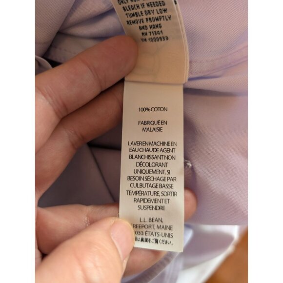 L.L.Bean Women Purple Button Up Shirt Size L 100% cotton - Picture 5 of 11